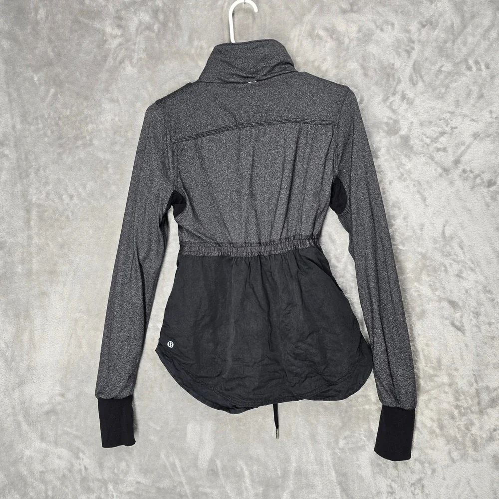 Lululemon Reversible Women Size 4‎ Black Full Zip Jacket Athleisure Workout Gym